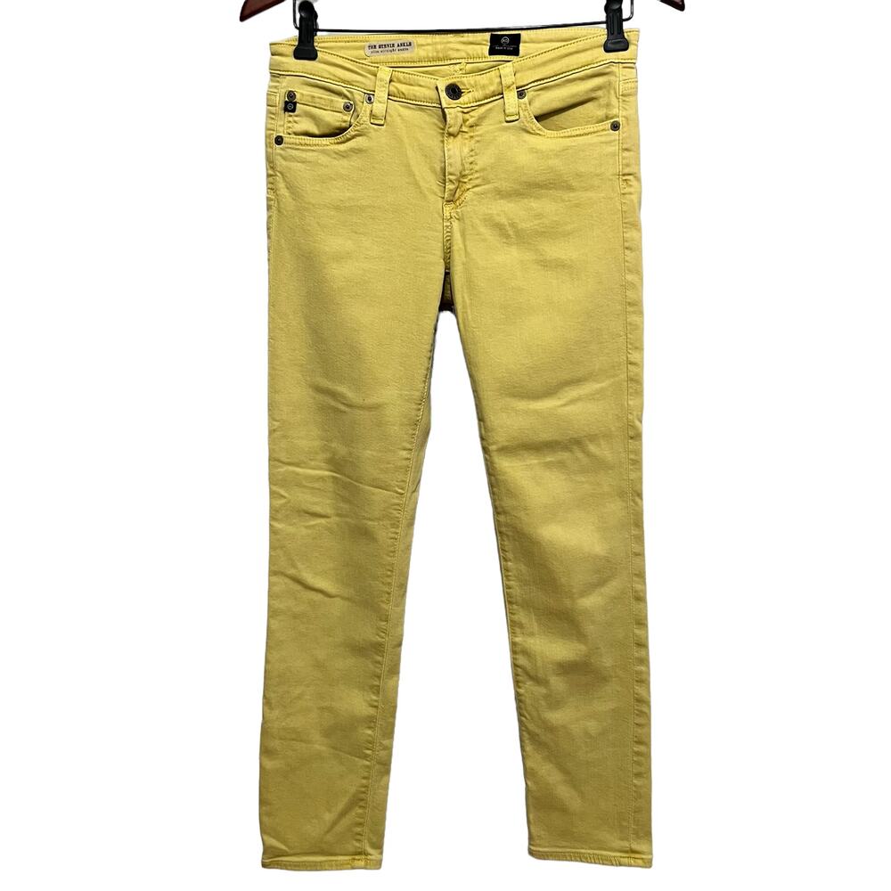 AG Adriano Goldschmeid The Stevie Slim Straight Ankle Jeans Pale Yellow 27